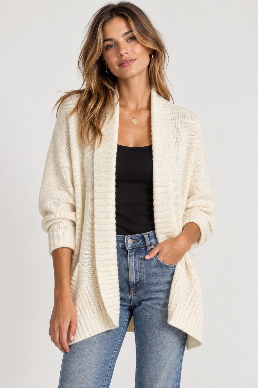 Alice + Olivia Chunky Knit Oversized Cardigan Wool Mohair Cashmere Sequin M